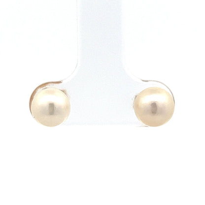 6.5mm Pearl Stud Earrings in 14k Yellow Gold