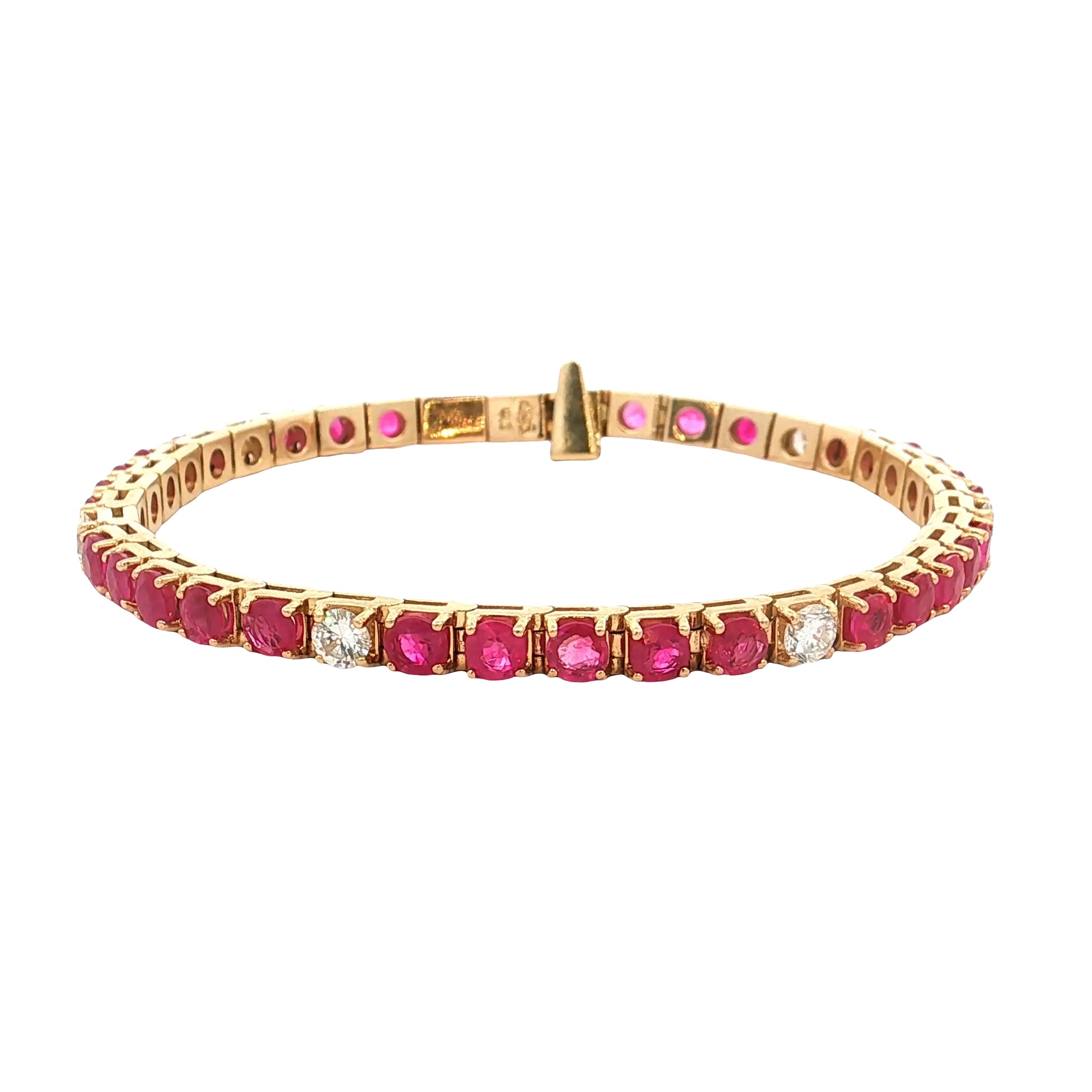 6.63 Rubie & Diamond Tennis Necklace 18k