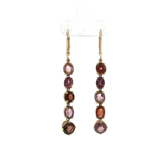 6.70 Multi-Color Spinel Drop Earrings 14k