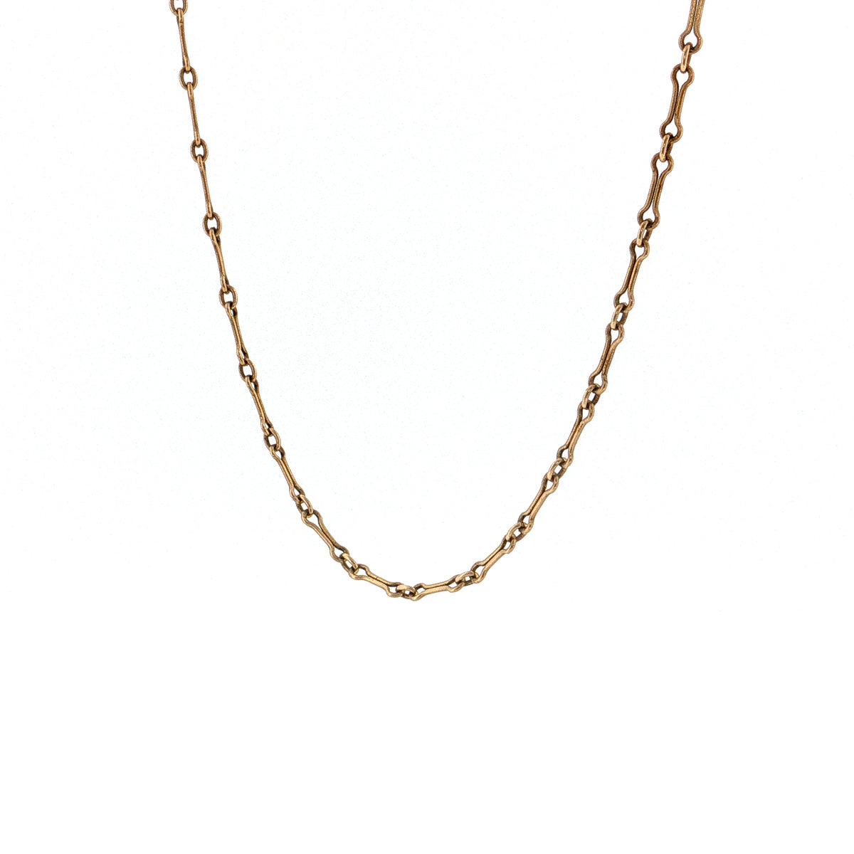 Antique Art Deco Link Necklace 14k Rose Gold