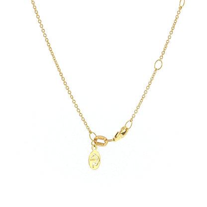 Blue Topaz & Diamond Clover Pendant 14k Gold