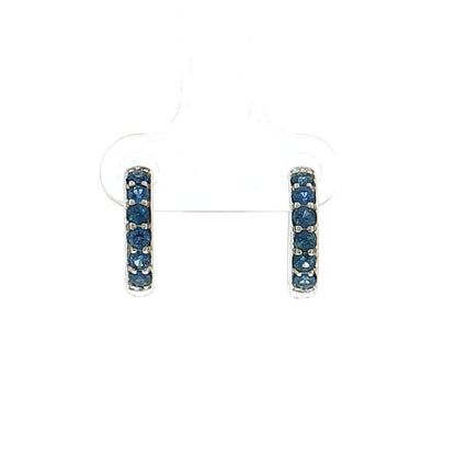 .63 Effy Blue Sapphire Huggie Hoop Earrings 14K