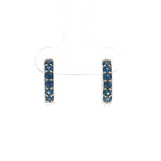 .63 Effy Blue Sapphire Huggie Hoop Earrings 14K