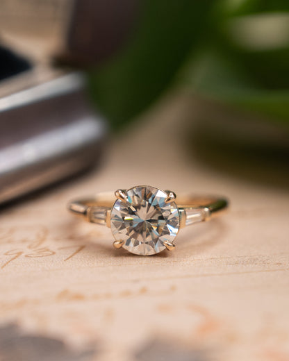 2.02 Vintage Round Brilliant Diamond Engagement Ring 14k
