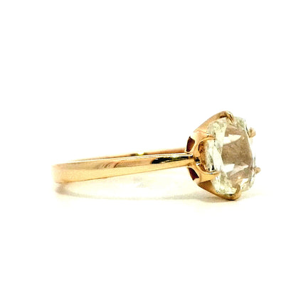 .98 Rose Cut Diamond Solitaire Engagement Ring in 14k Yellow Gold