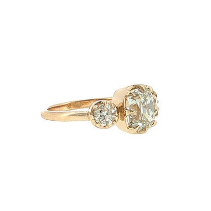 2.01 GIA Old Mine Cushion Diamond Engagement Ring 14k