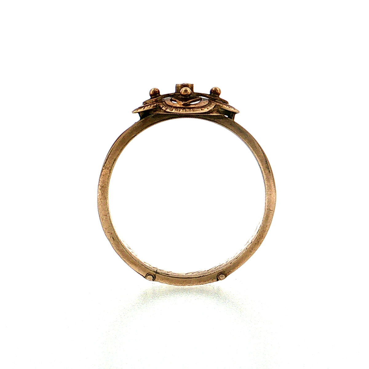 Antique Victorian Pearl Mourning Cocktail Ring 12k Rose Gold