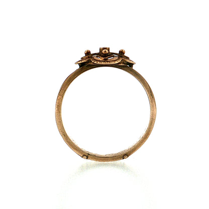 Antique Victorian Pearl Mourning Cocktail Ring 12k Rose Gold