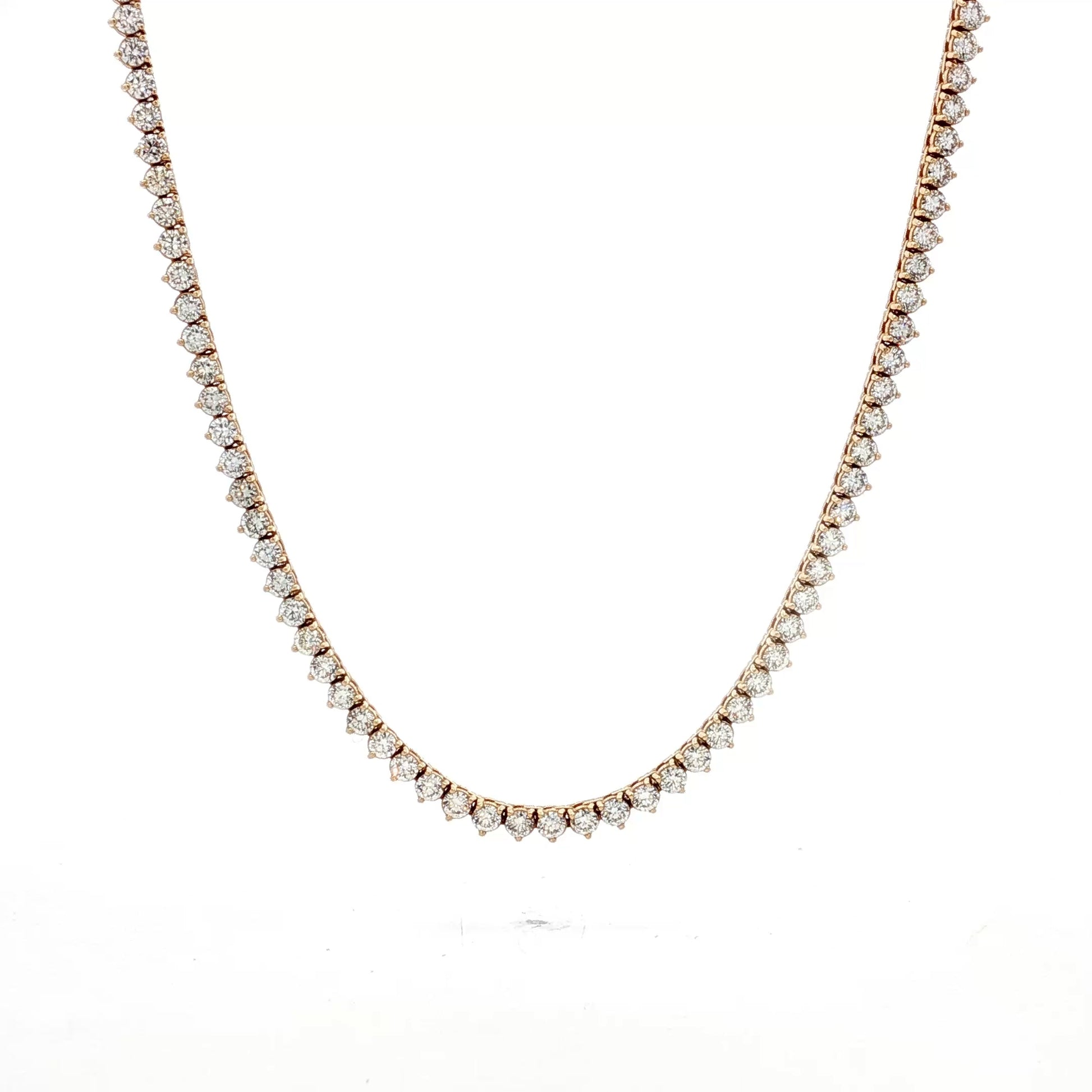 6 Carat Diamond Tennis Necklace in 14k Yellow Gold