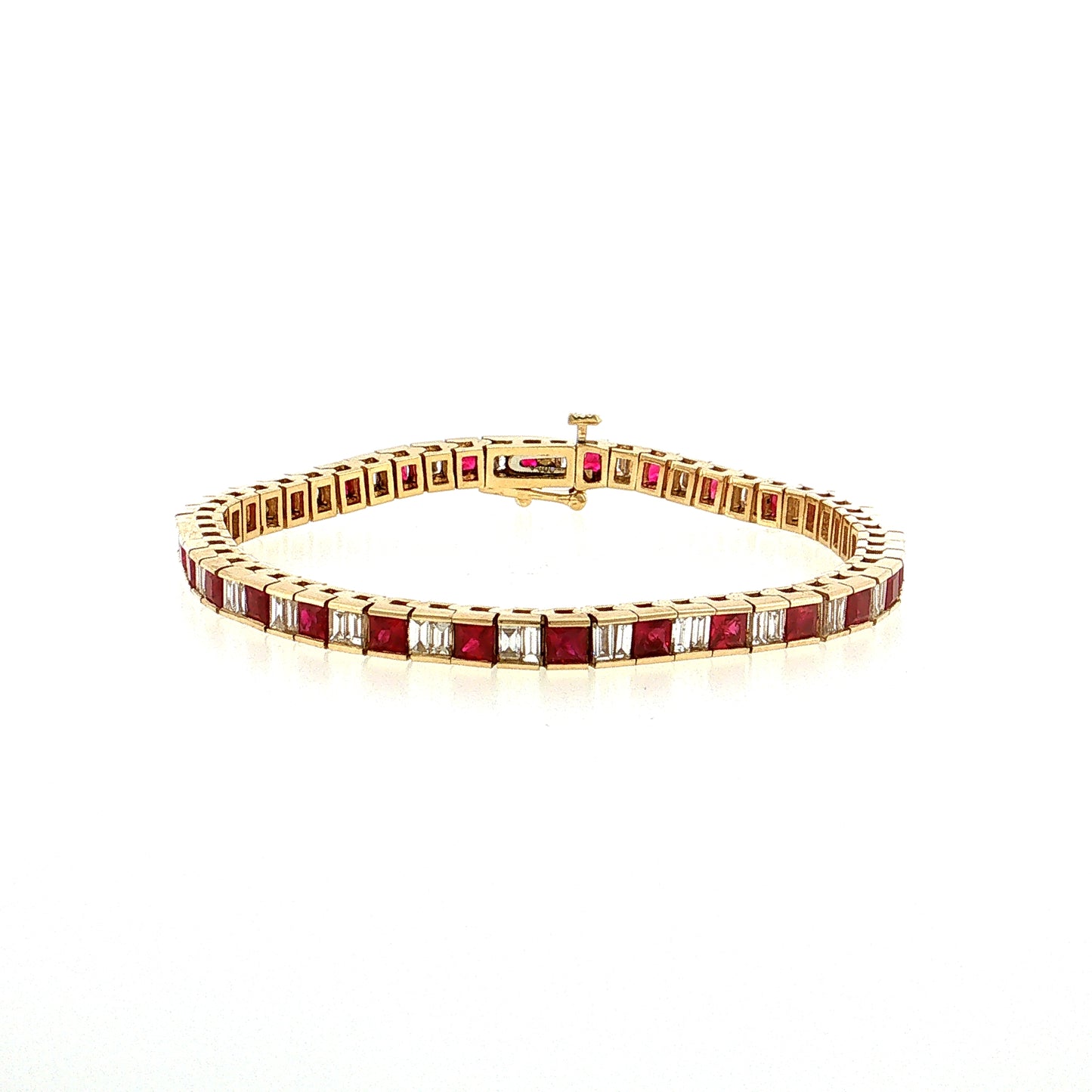 6 Carat Ruby & Diamond Tennis Bracelet 14k