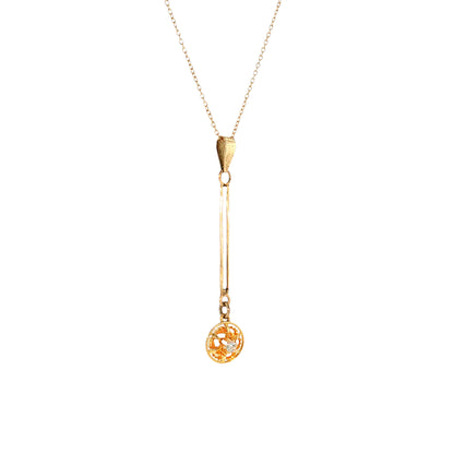 .04 Vintage Mid-Century Diamond Pendant Necklace 14k & 10k