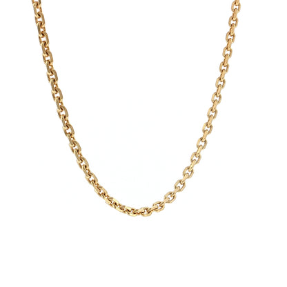 Octagonal Curb Link Chain Necklace 18k Yellow Gold