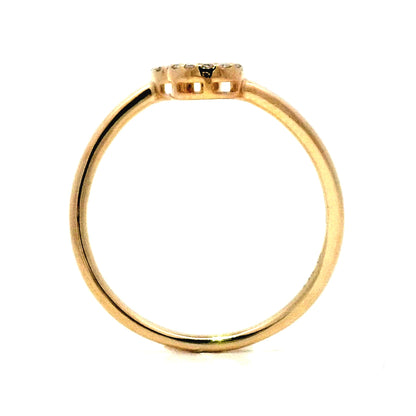 .14 Pave Diamond Toi Et Moi Ring in 14k Yellow Gold