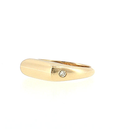 .08 Diamond Bar Signet Stacking Ring 14k