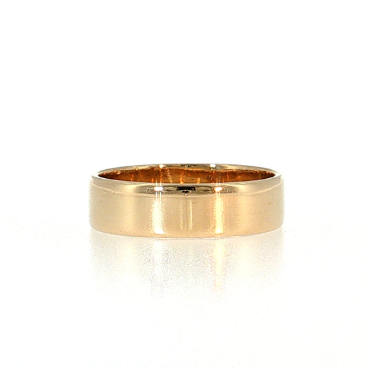 6mm Flat Edge Men's Wedding Band 14k Yellow Gold