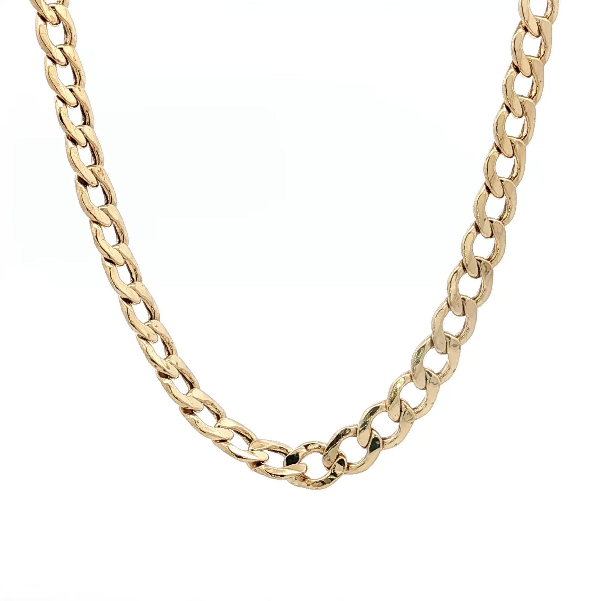 6mm Mens Curb Link Chain 10k Yellow Gold