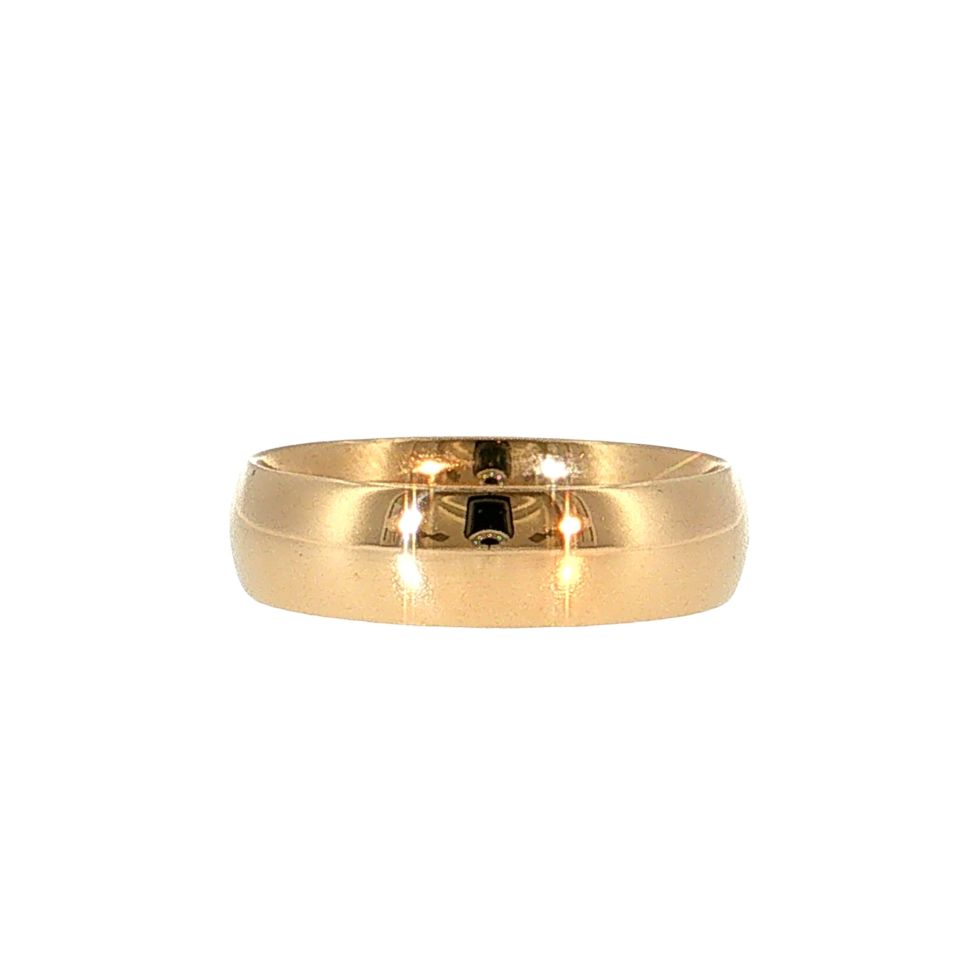 6mm Men's Half Round Wedding Band 14k Yellow Gold