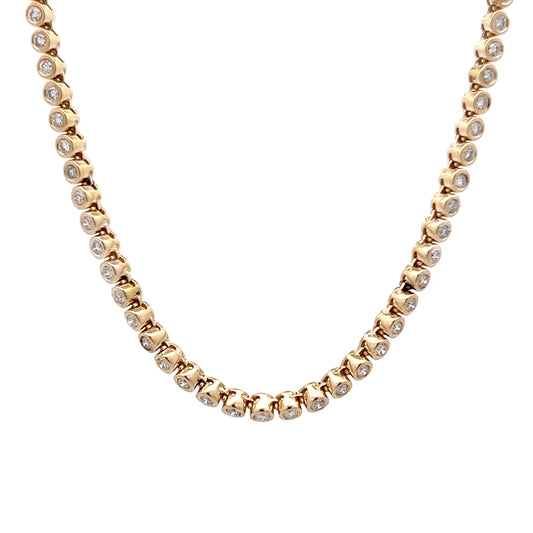 7.00ct Diamond Tennis Necklace 14k Yellow Gold
