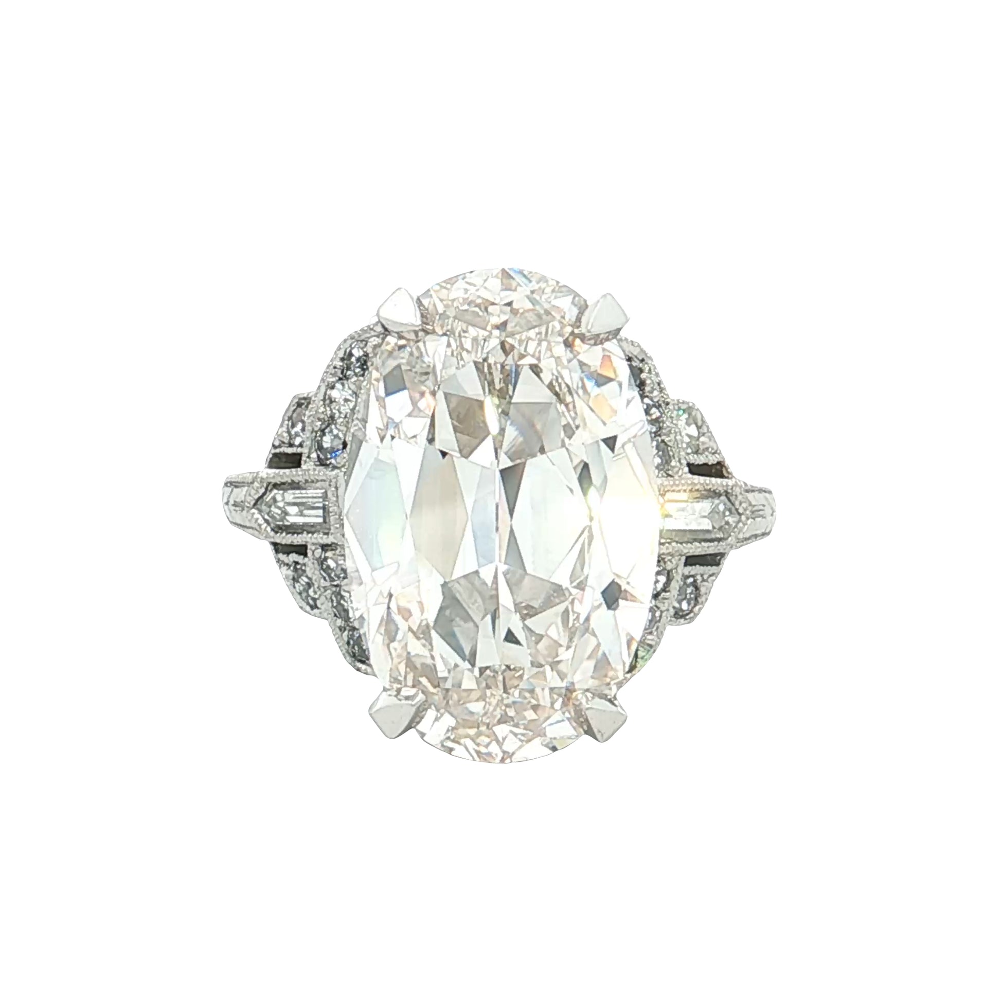 7.22 Art Deco Golconda Type IIA Diamond Engagement Ring Platinum