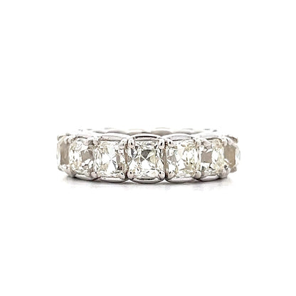 7.46 Antique Peruzzi Cut Diamond Eternity Band in Platinum