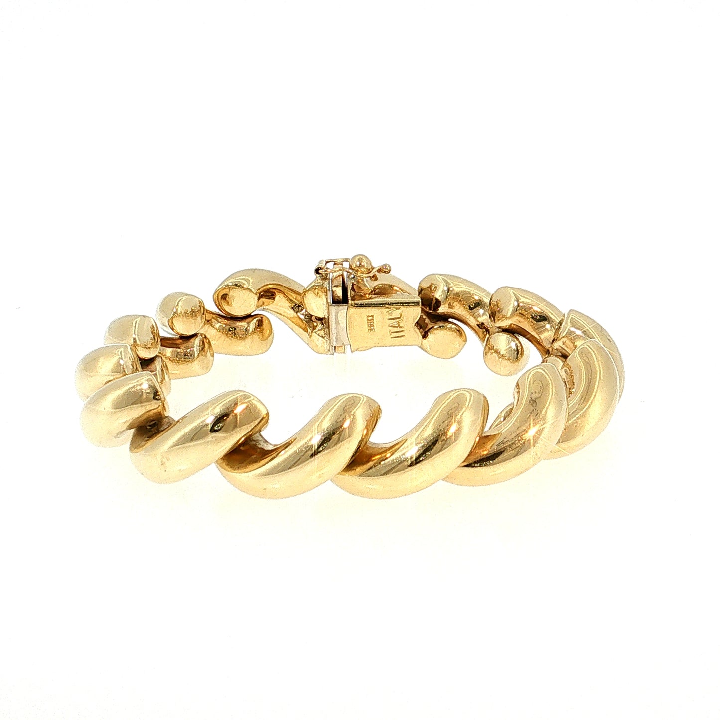 7.5 Inch Rope Twist Link Bracelet 10k Yellow Gold