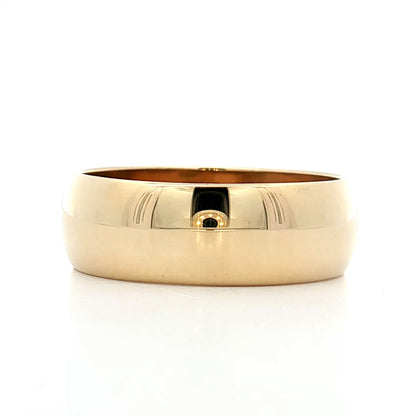 7.75mm Mens Half Round Wedding Band 14k Yellow Gold