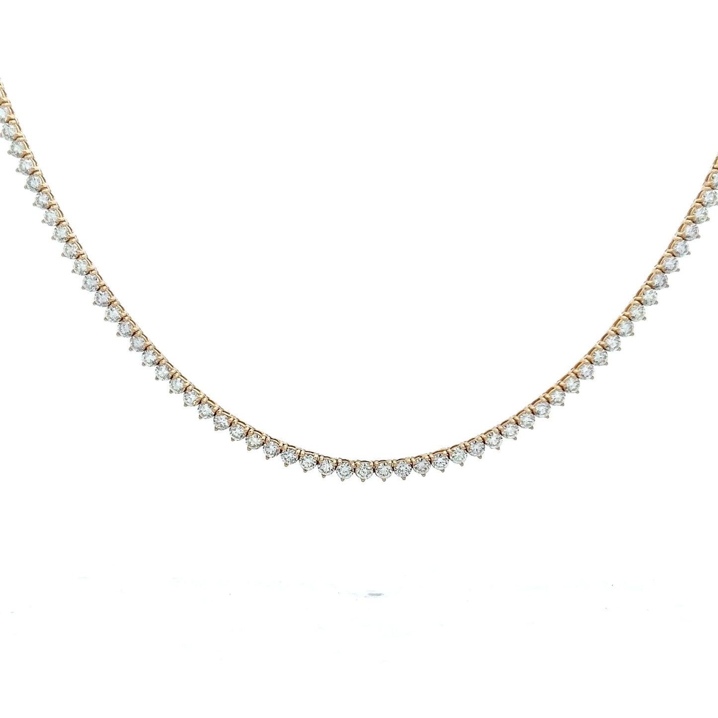 7.81 Brilliant Diamond Tennis Necklace in 14k Yellow Gold