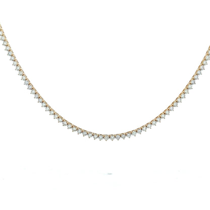 7.81 Brilliant Diamond Tennis Necklace in 14k Yellow Gold