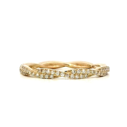 .29 Braided Diamond Wedding Band in 14k Yellow Gold