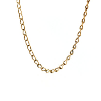 22 Inch Oval Curb Link Chain Necklace 18k Yellow Gold
