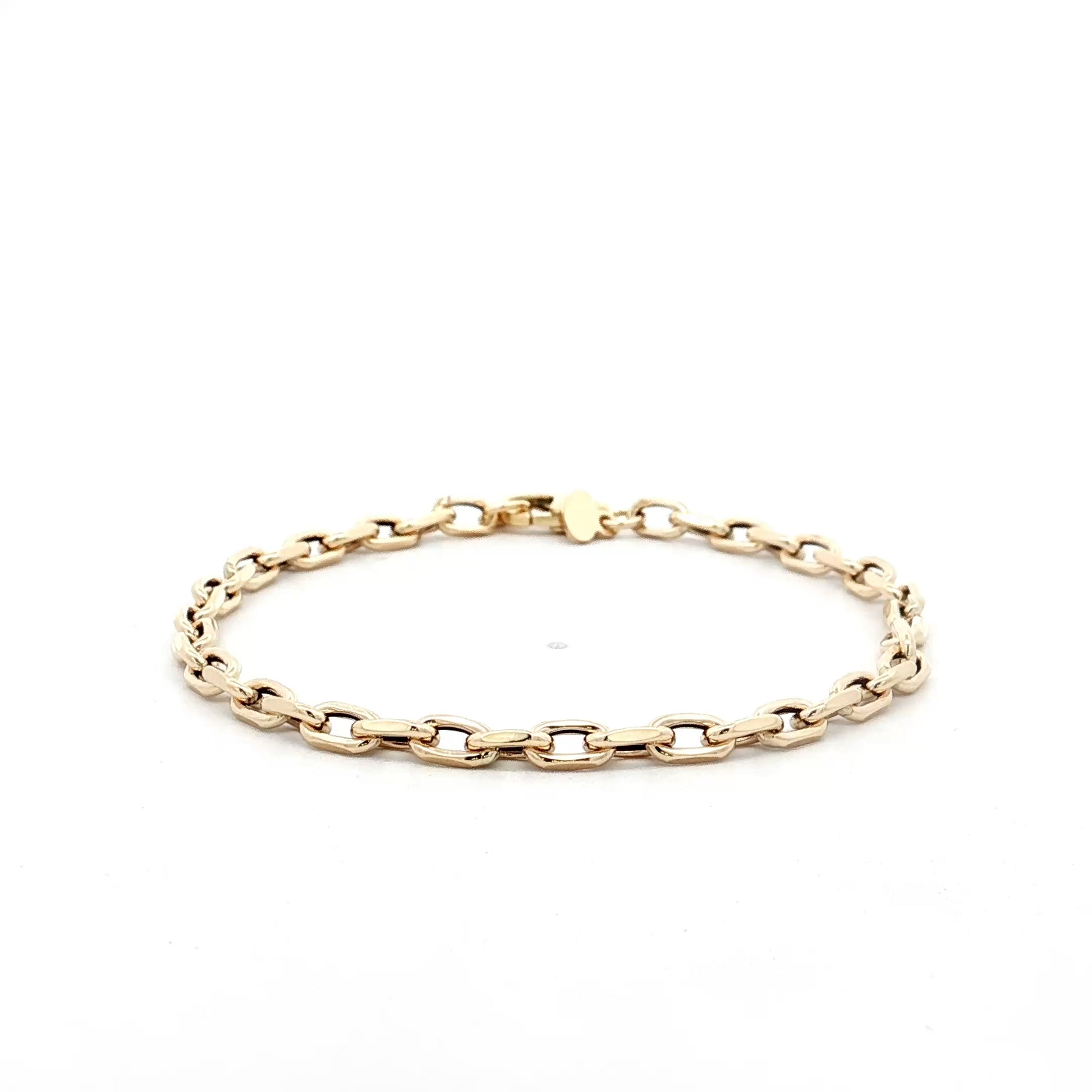 7" Oval Link Charm Bracelet in 14k Yellow Gold
