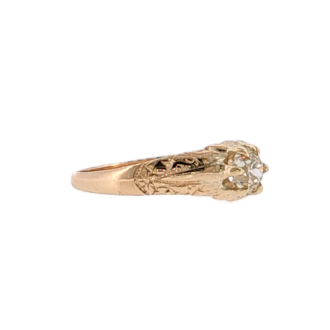 .38 Antique Victorian Old European Diamond Engagement Ring 14K - Right
