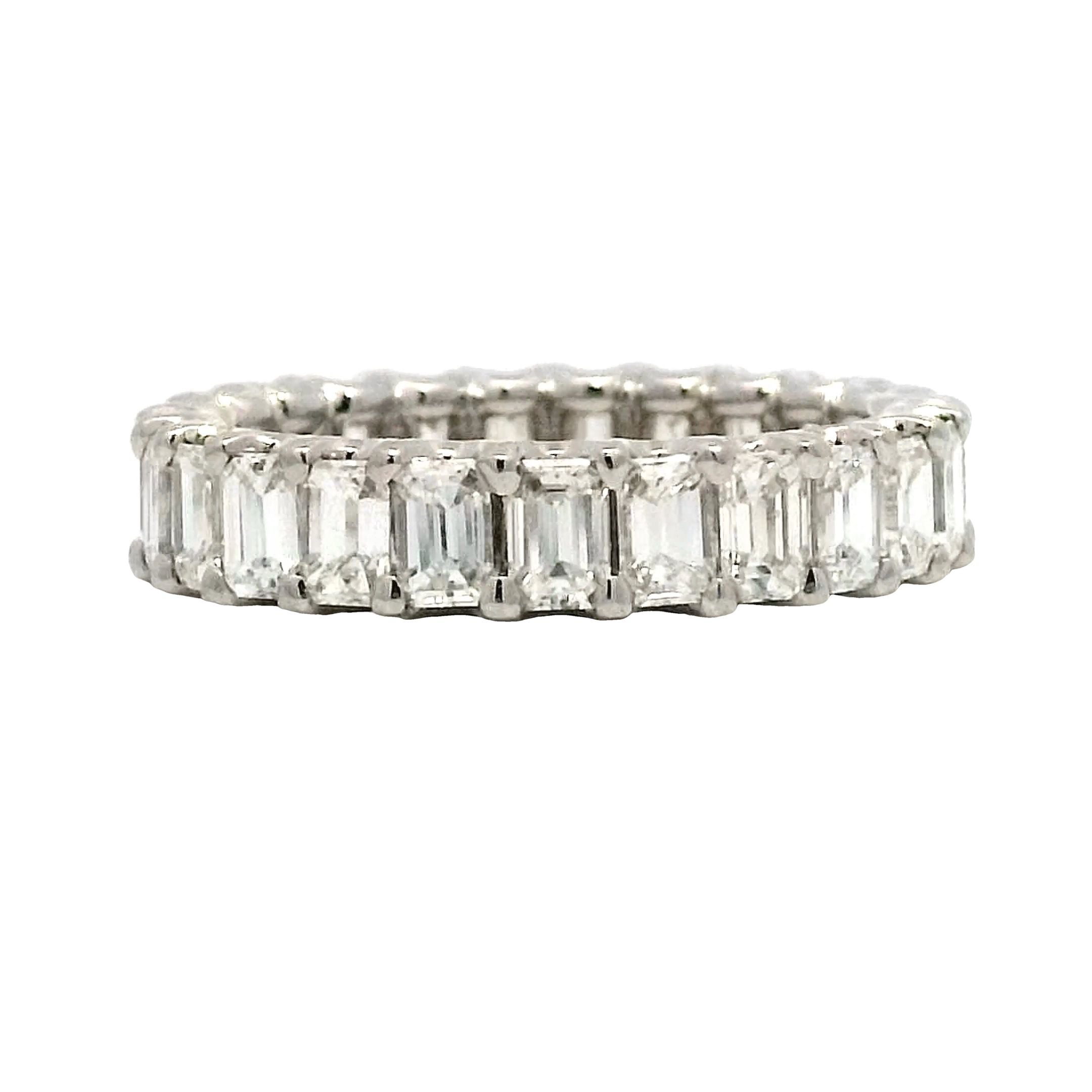 3 Carat Emerald Cut Diamond Eternity Band in Platinum - Filigree Jewelers