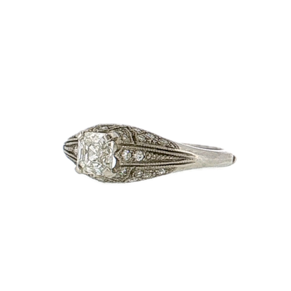 .50 GIA Emerald Cut Diamond Engagement Ring Platinum - Left