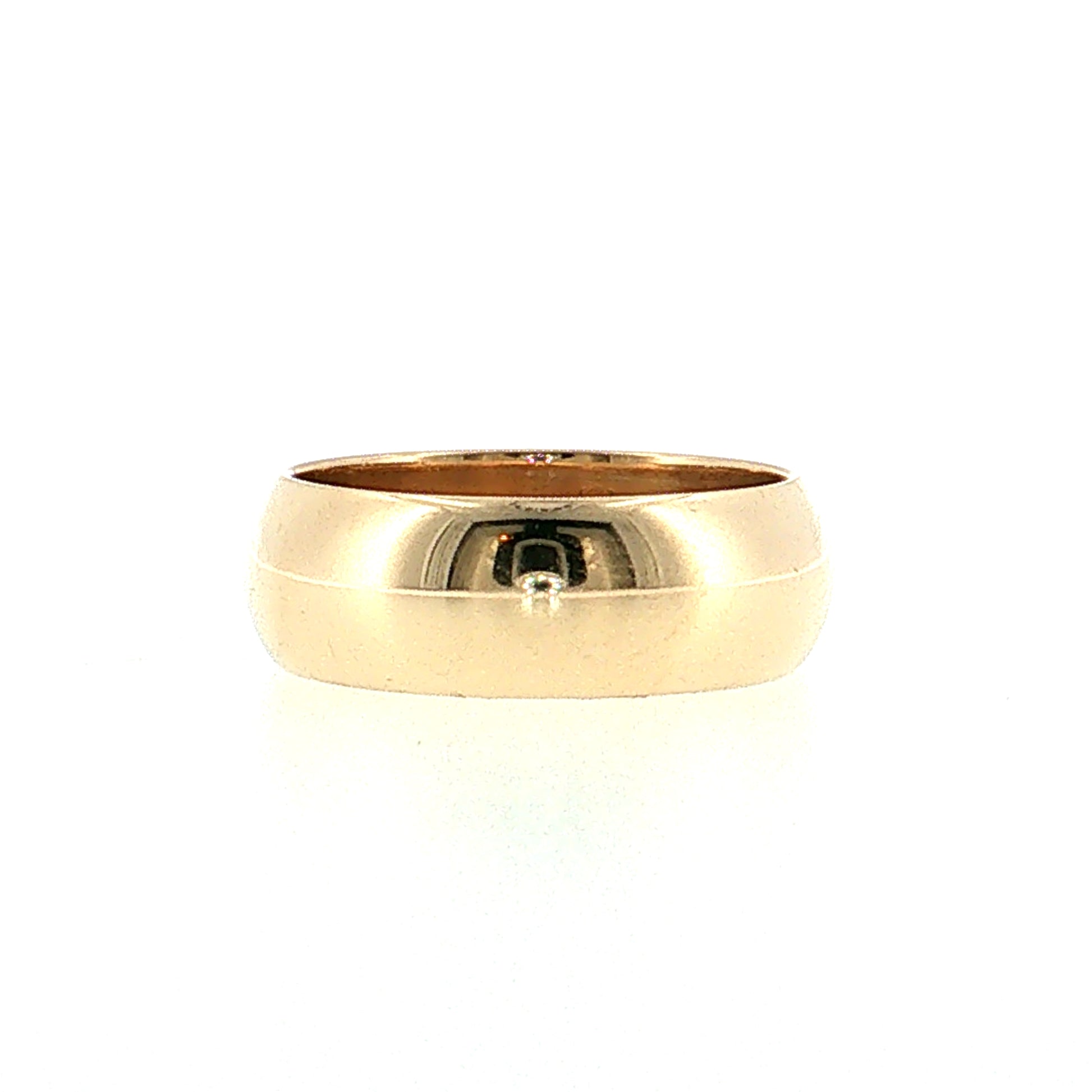 7mm Half Round Wedding Band 14k Yellow Gold