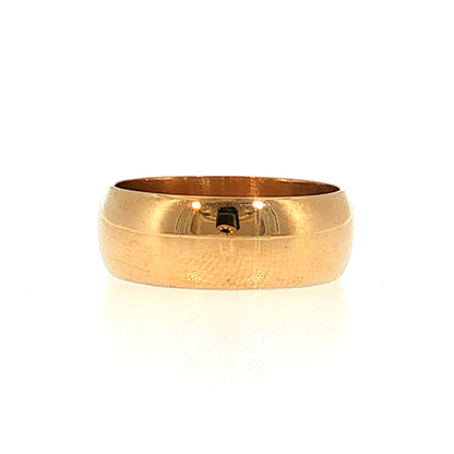 7mm Half Round Wedding Band 22k Yellow Gold