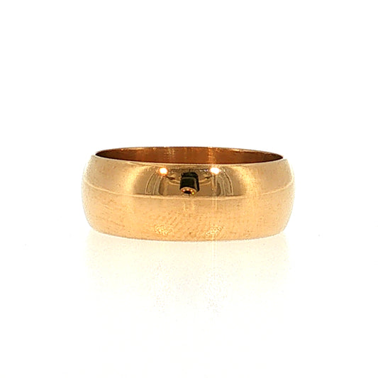7mm Half Round Wedding Band 22k Yellow Gold