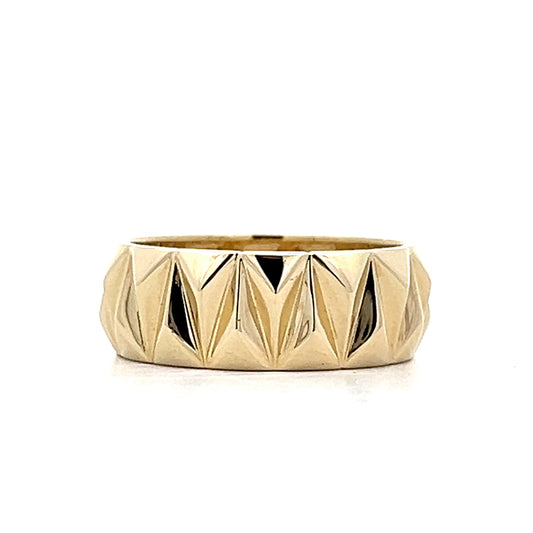 7mm Mens Vintage Triangular Geometric Band in 14k