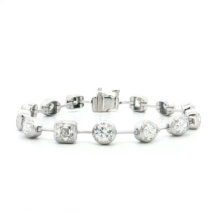 8.04 Mixed Diamond Cut Bracelet 18k White Gold