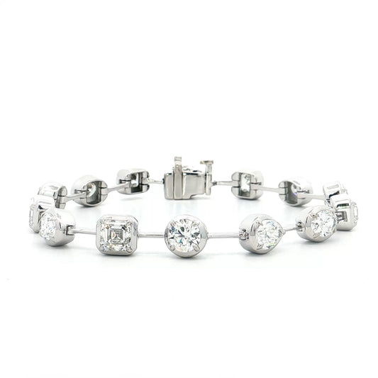 8.04 Mixed Diamond Cut Bracelet 18k White Gold