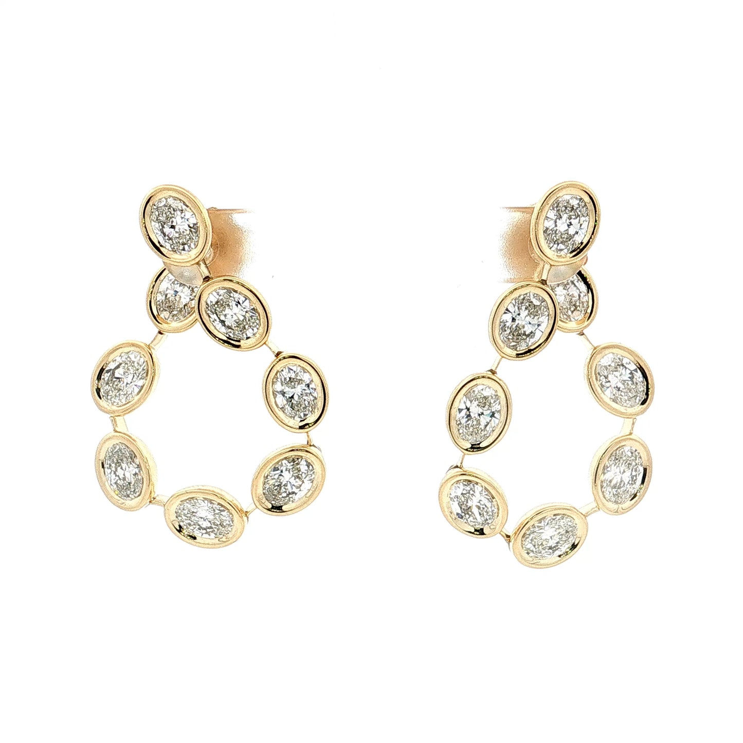 8.08 Oval Diamond Convertible Drop Earrings 18k