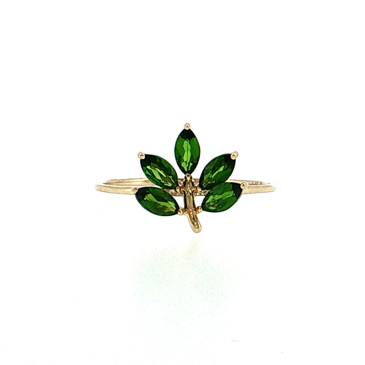 .80 Tsavorite Garnet Leaf Cocktail Ring 14k