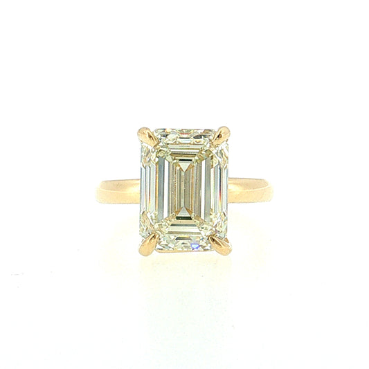 8 Carat Emerald Cut Diamond Engagement Ring 14k