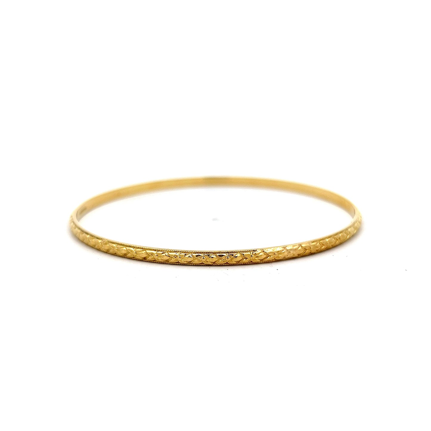 8 Inch Orange Blossom Textured Bracelet in 18k