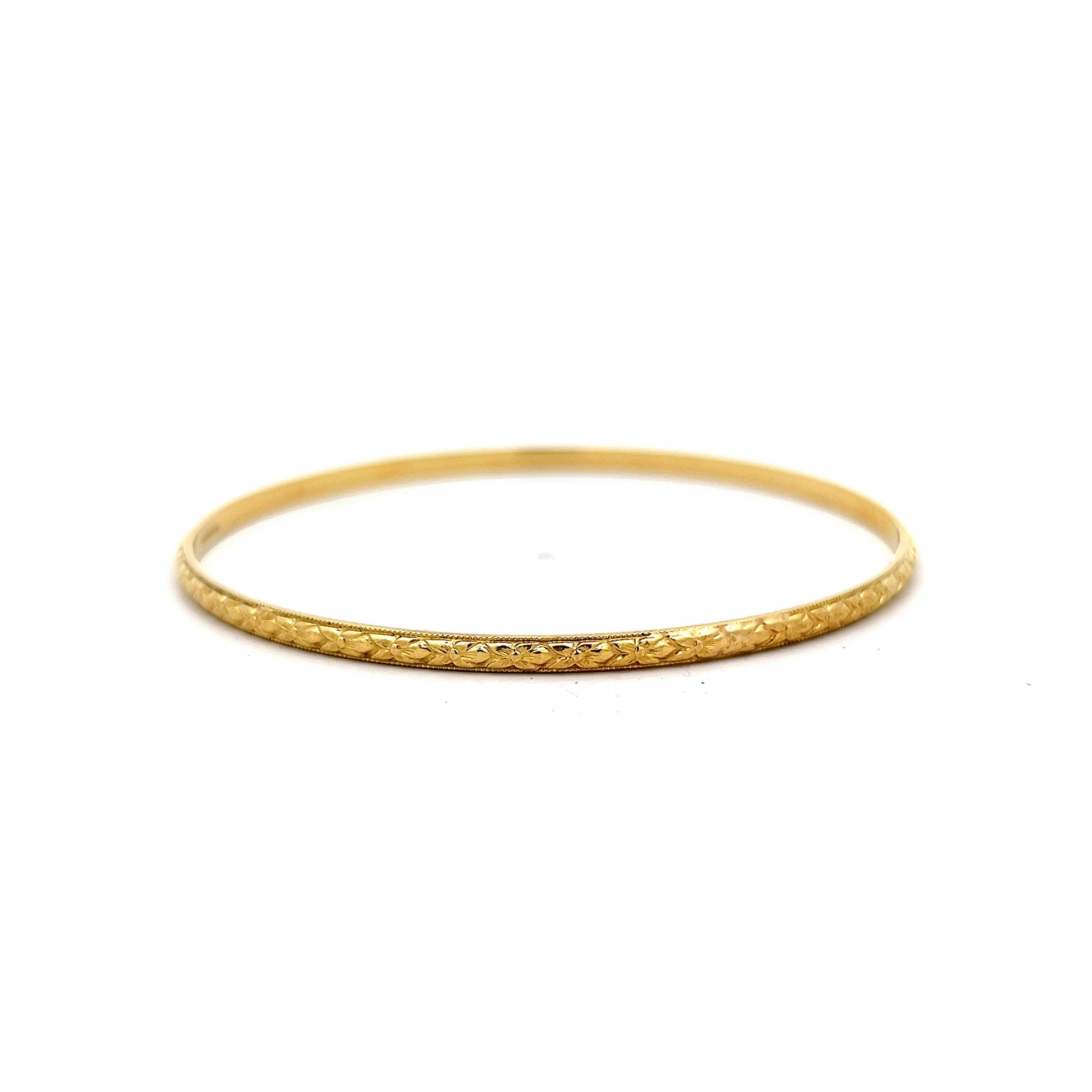 8 Inch Orange Blossom Textured Bracelet in 18k