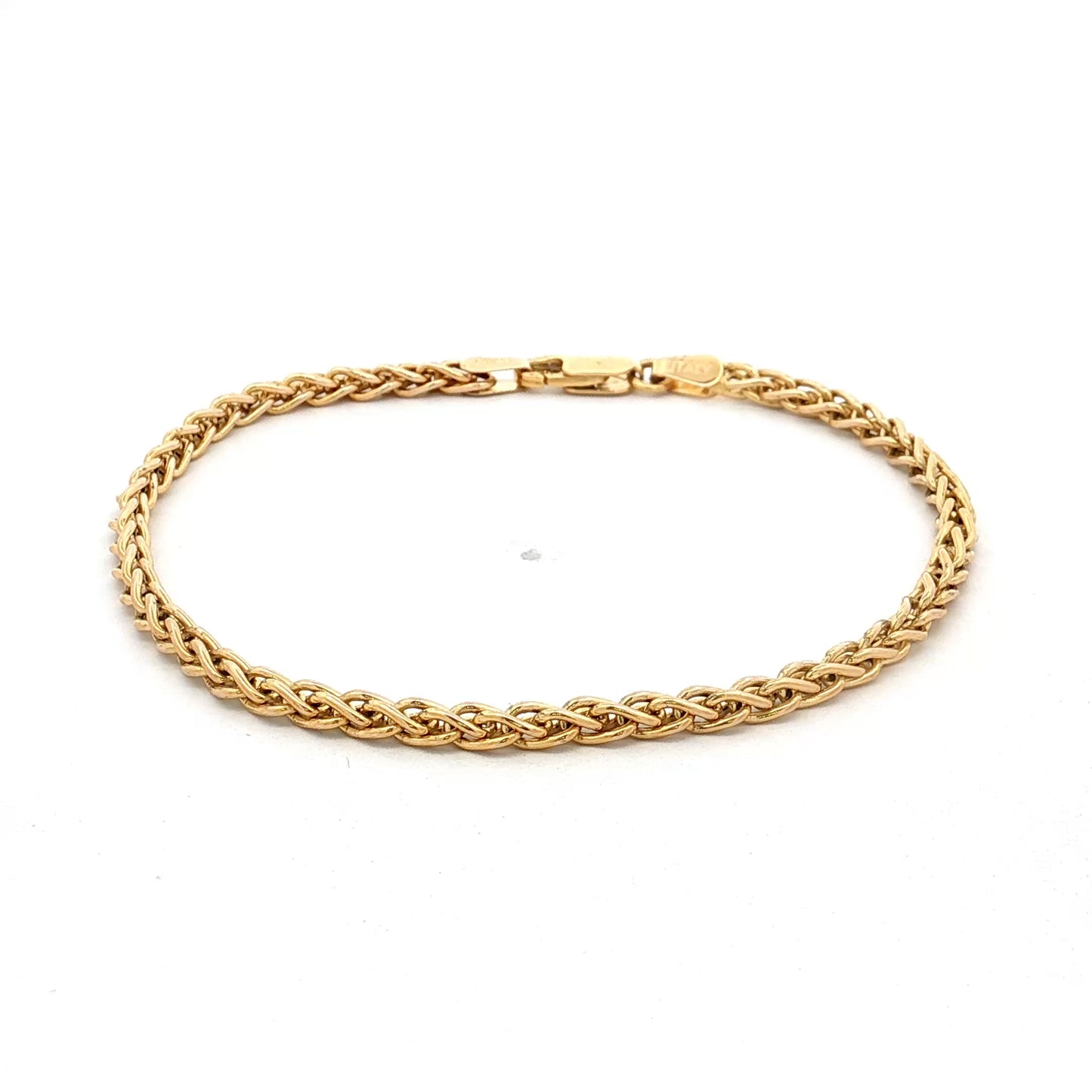8" Wheat Chain Bracelet 14k Yellow Gold