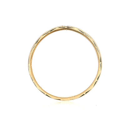 .11 Vintage Diamond Engraved Wedding Band Two-Tone 14k