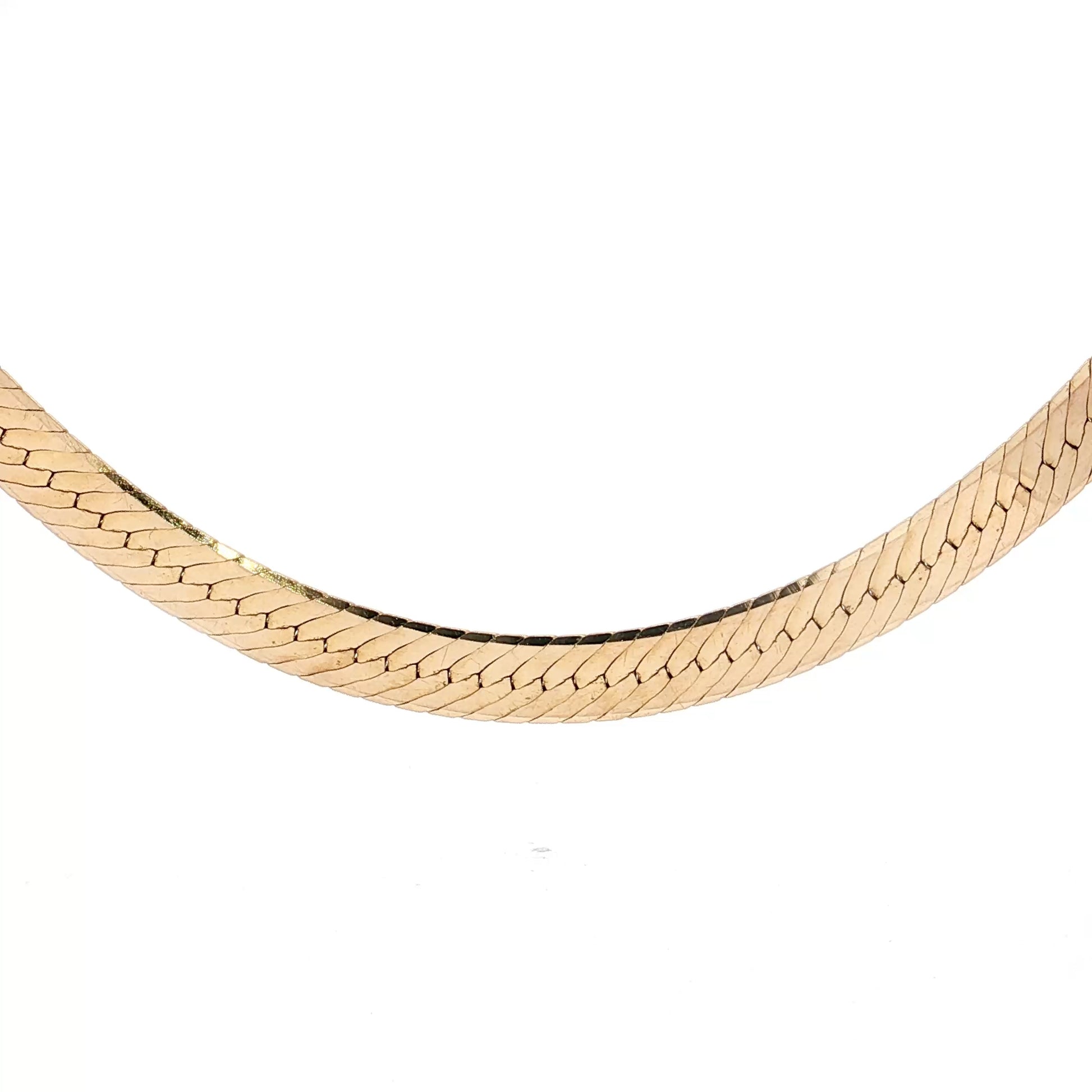 8mm Herringbone Collar Necklace in 14k Yellow Gold