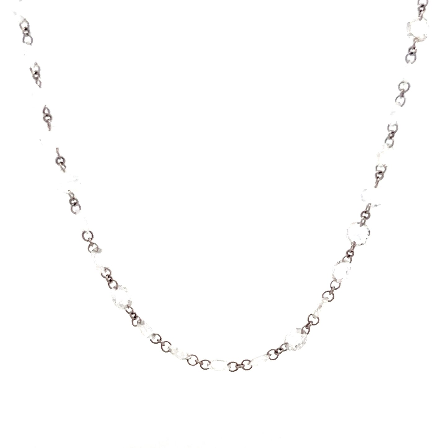 9.00 Rose Cut Diamond Necklace in 18k White Gold