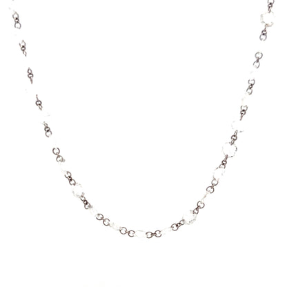 9.00 Rose Cut Diamond Necklace in 18k White Gold